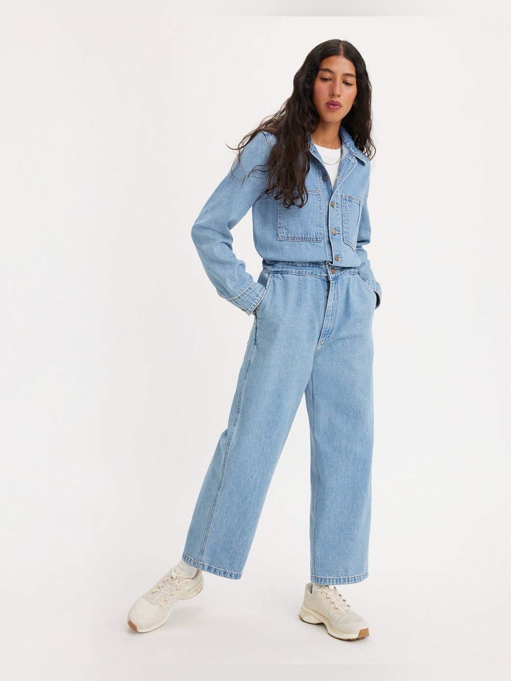 NWOT Levi's  Iconic Jumpsuit Light Wash Blue XS Pockets